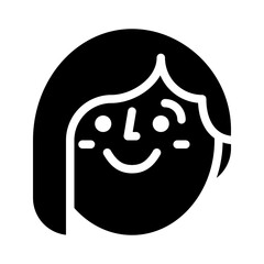 girl avatar face smile happy icon