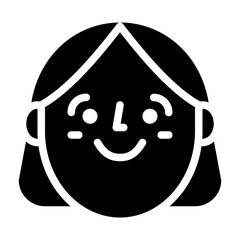 girl face smile happy icon