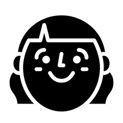 girl face smile head icon
