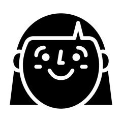 girl face smile people icon