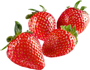 Fresh and Ripe Strawberries - Isolated