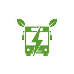 Electric bus logo icon isolated on white background