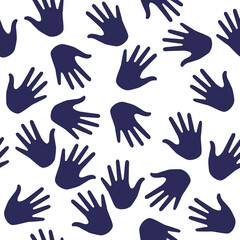 Hand seamless pattern on transparent background.