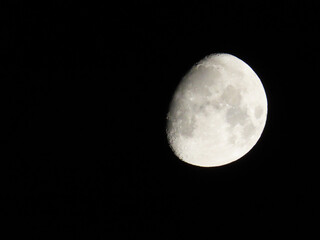 Lune de nuit en gros plan