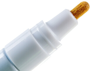 orange marker close-up on a white background