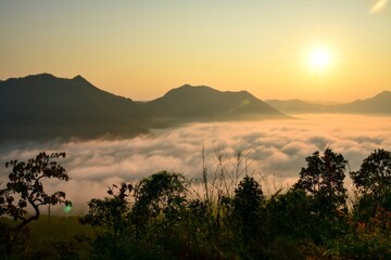 sunset in the mountains
