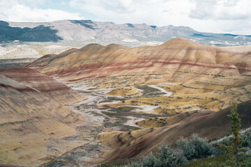 landscape in the mountains, painted hills in the high desert of oregon