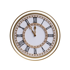 Fototapeta premium Golden Christmas clock. 3d illustration