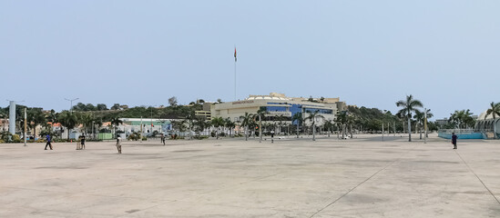 View at the Luanda marginal, Luanda fortress building and Luanda Fortaleza Shopping,, downtown lifestyle, modern skyscrapers and other buildings on Luanda downtown