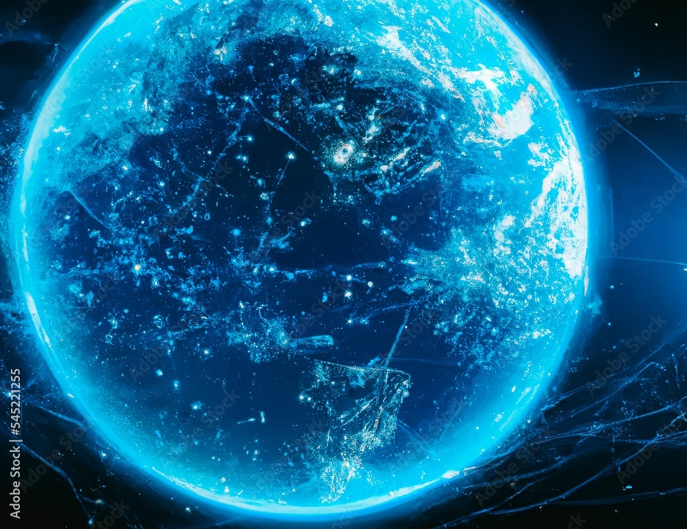 Poster ai generated digital art of a connected globe on a dark background