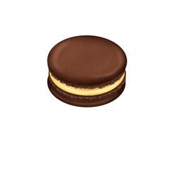 French macaroon on transparent background 