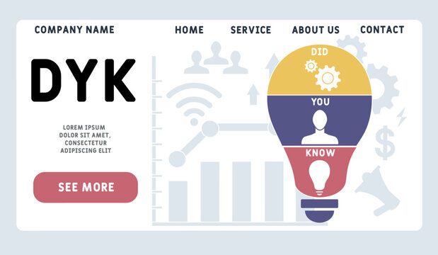 DYK, Did You Know acronym. business concept background.  vector illustration concept with keywords and icons. lettering illustration with icons for web banner, flyer, landing
