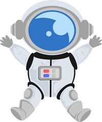 cute astronaut floating flat illustration