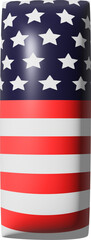 Fototapeta premium Uppercase Letter I Stars and stripes USA National flag style alphabet 3D