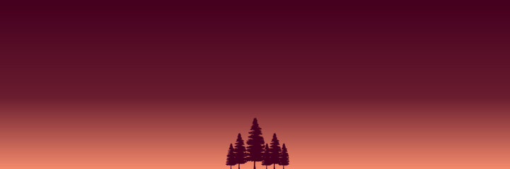 pine tree silhouette landscape flat design vector illustration for background, banner, backdrop, tourism design, apps background and wallpaper