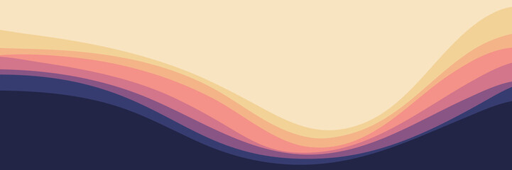 simple modern waves sunset color vector illustration good for wallpaper, background, web banner, backdrop, desktop wallpaper, and design template	
