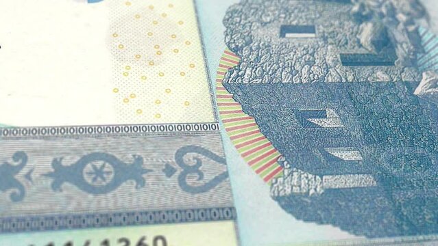 Aruba Aruban Florin 10 Banknotes, Ten Aruban Florin, Close-up and macro view of the Aruban Florin, Tracking and Dolly Shots 10 Aruban Florin banknote Observe and Reserve Side, Aruban Florin Money
