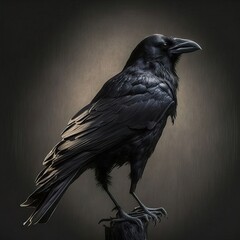 Black raven. Generative AI Technology - obrazy, fototapety, plakaty
