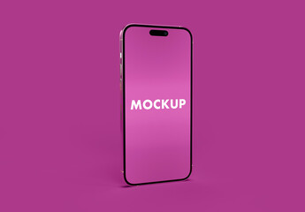 iPhone 14 Pro Max on a Fuchsia Color Background