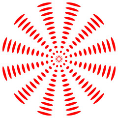 Dotted wheel, seamless, abstract pattern. Red dots on transparent background 