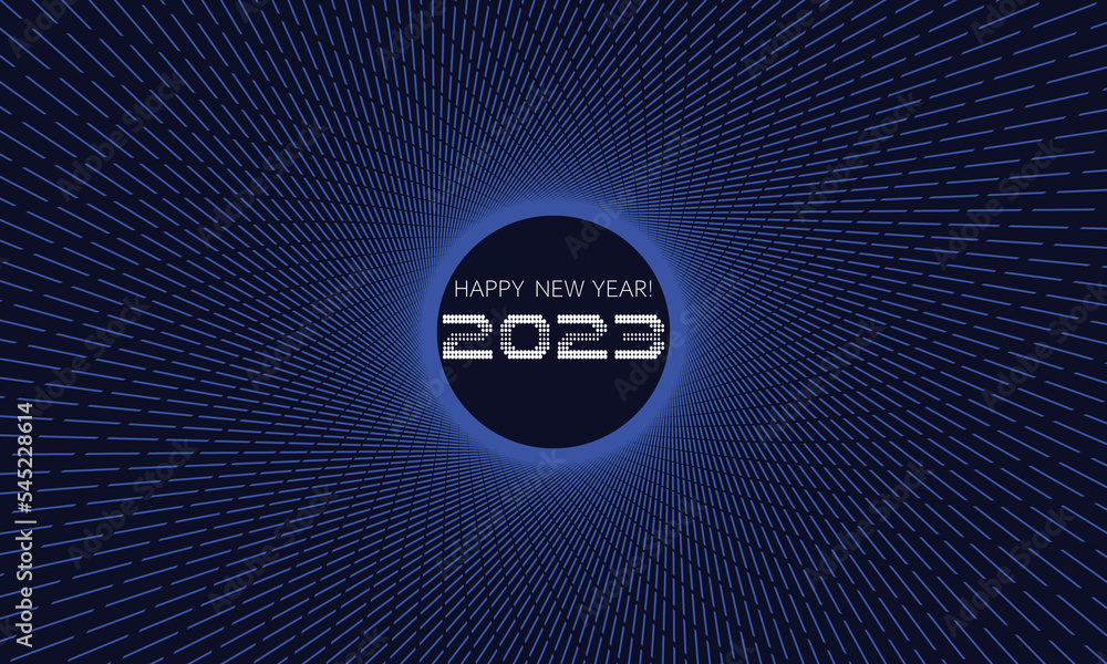 Poster dark blue template invitation card with digits. new year 2023 concept.