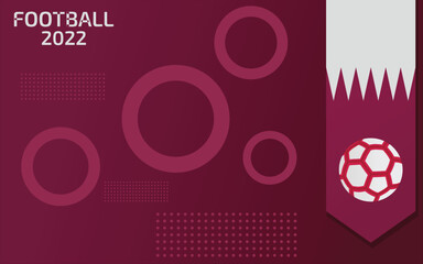 football social media background. football cup and qatar flag vector illustration