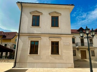 Building Architecture in famous tourist village Andricgrad in Visegrad