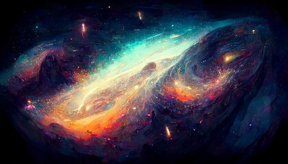 Huge cosmos in the space design illustration