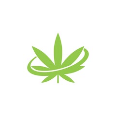 Marijuana cannabis icon logo isolated on white background