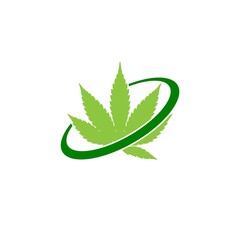 Marijuana cannabis icon logo isolated on white background
