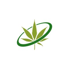 Marijuana cannabis icon logo isolated on white background