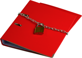 File organizer,binder wrapped in a chain with a padlock