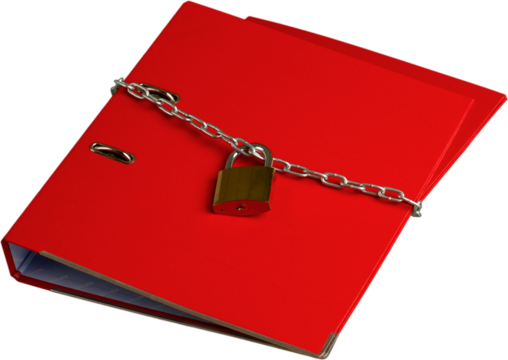 File organizer,binder wrapped in a chain with a padlock
