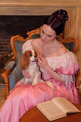 XIX century woman and a dog