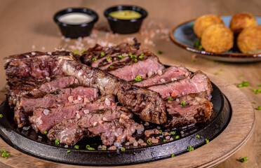 Typical colombian food and drinks, meats medium term