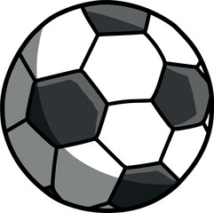 Fototapeta premium Cartoon-style football ball isolated on a vertical white background.