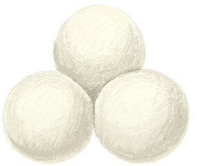 Christmas collection. Christmas white balls isolated