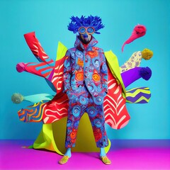 Naklejka premium Whimsical fashion Menswear generated with Artificial Intelligence