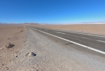 road to the desert in Atacama Chile