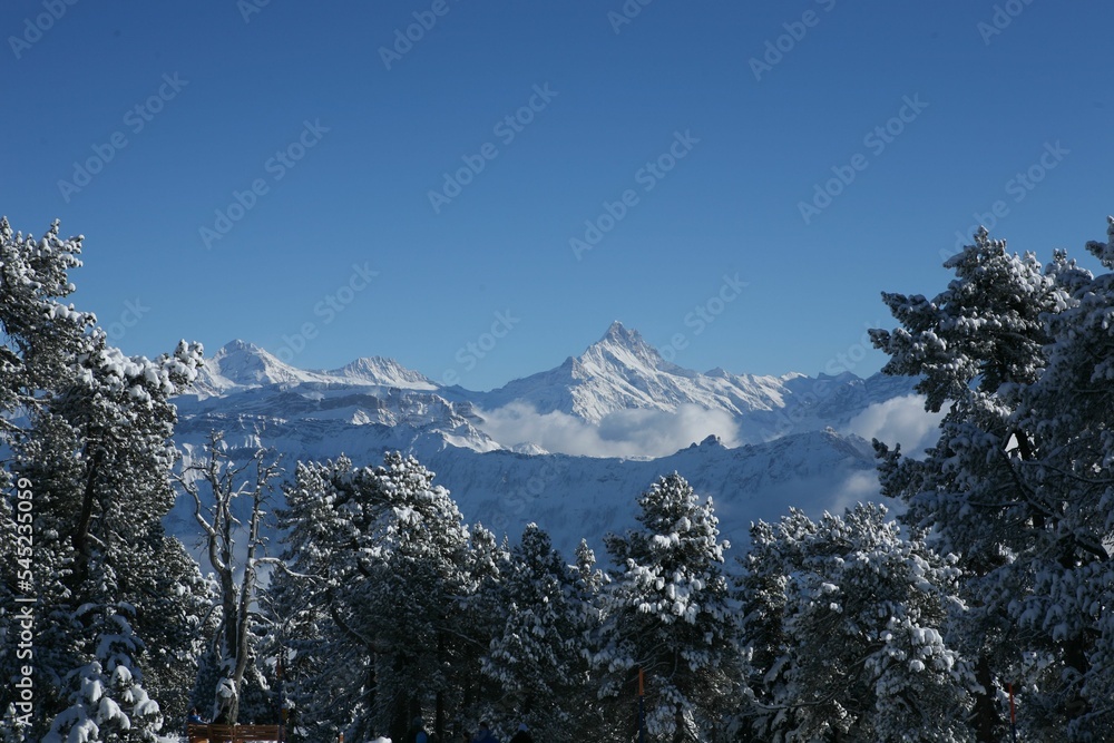 Canvas Prints Beautiful landscape of the snowy mountains in the Bernese Highlands