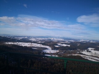 landscape with mountains and clouds