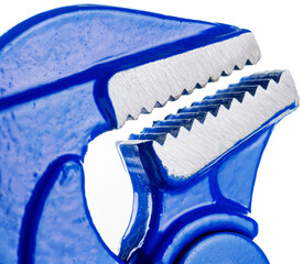 Adjustable wrench on white background