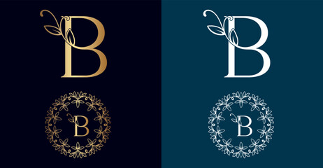 floral logo B letter design