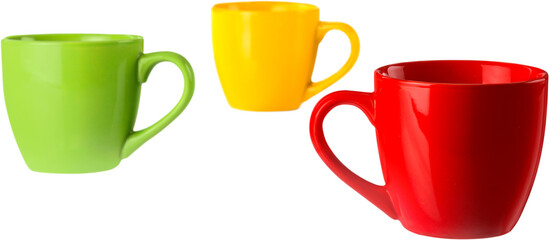 Colored coffee mugs