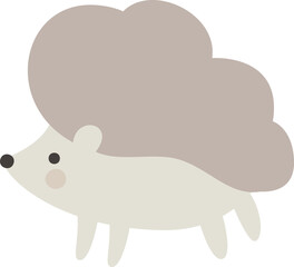 Awesome baby vector cute flat hedgehog isolated. Doodle animal illustration in scandinavian style for design. Graphic resource for web content, banner sticker