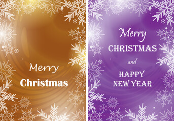 Fototapeta na wymiar vector greeting cards with snowflakes and abstractions - merry christmas and happy new year