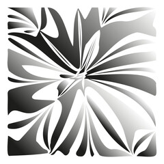 Abstract flower silhouette. Shadows of black and white, graphic design  Creative artwork.