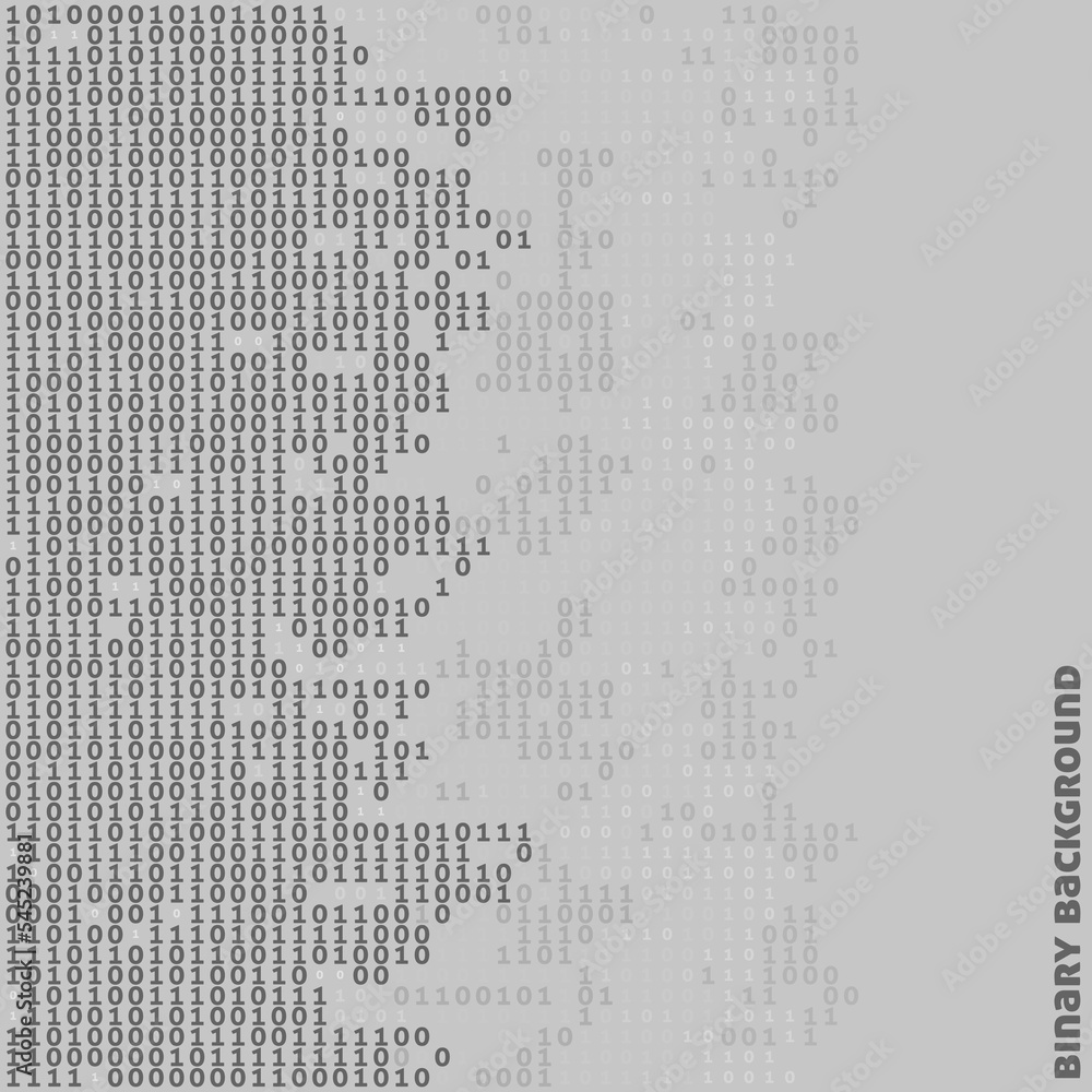 Aufkleber Binary code. Digital data transfer. Gray vector background