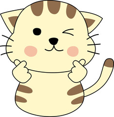 PNG file  of cartoon version of cat in ,vector illustration