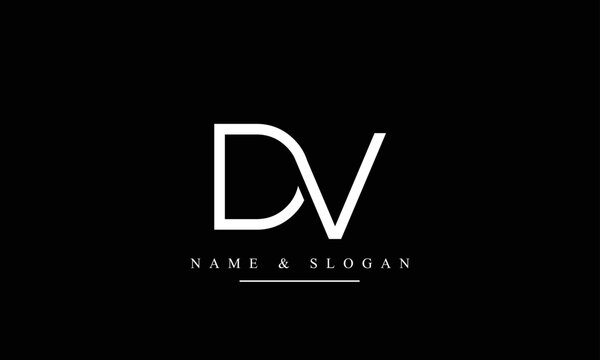 VD, DV, V, D abstract letters logo monogram
